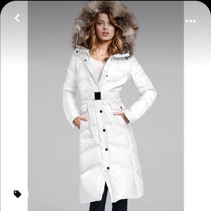 SOLD-Victoria Secret Moda International goose down feather long puffer coat